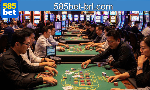 Painel de transmissão ao vivo 585bet com chat da comunidade e indicador de espectadores